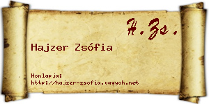 Hajzer Zsófia névjegykártya